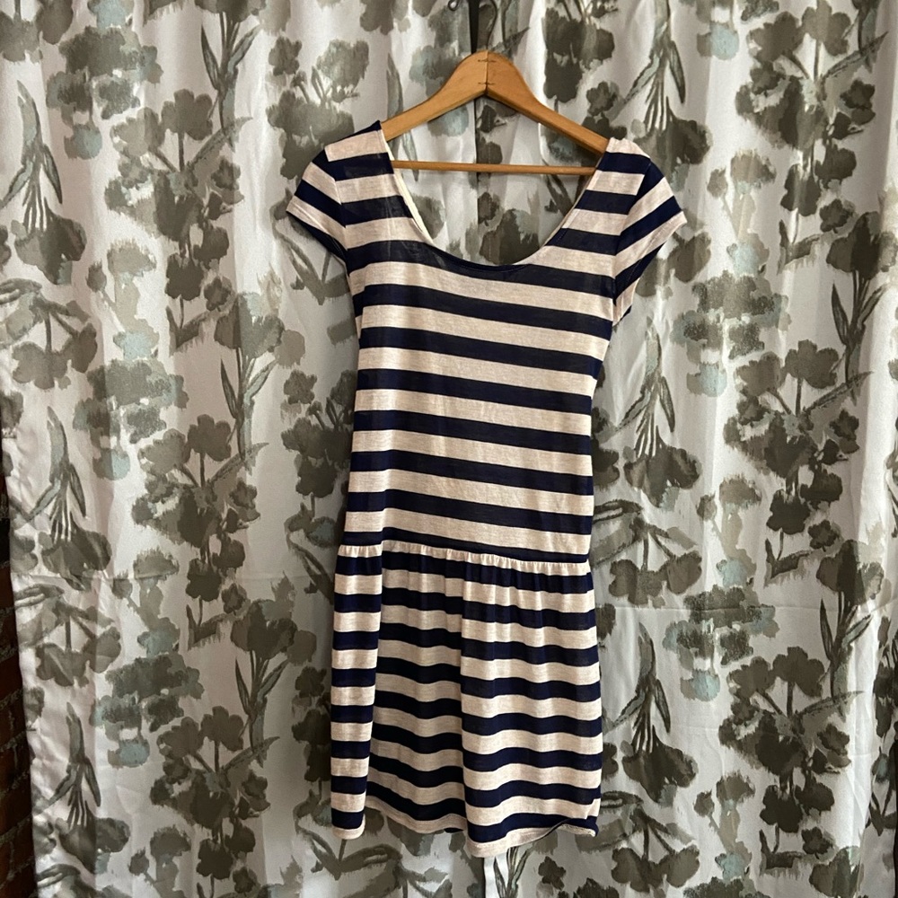 Navy striped summer dress